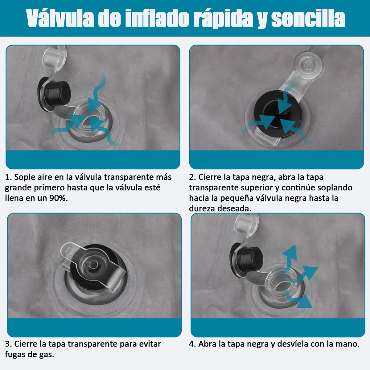 Cojín relajante para piernas color gris ergonómico.