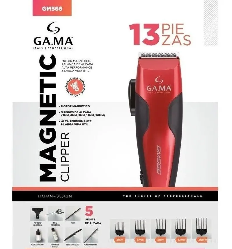 Máquina Cortapelo GA.MA Italy GM 566 profesional roja
