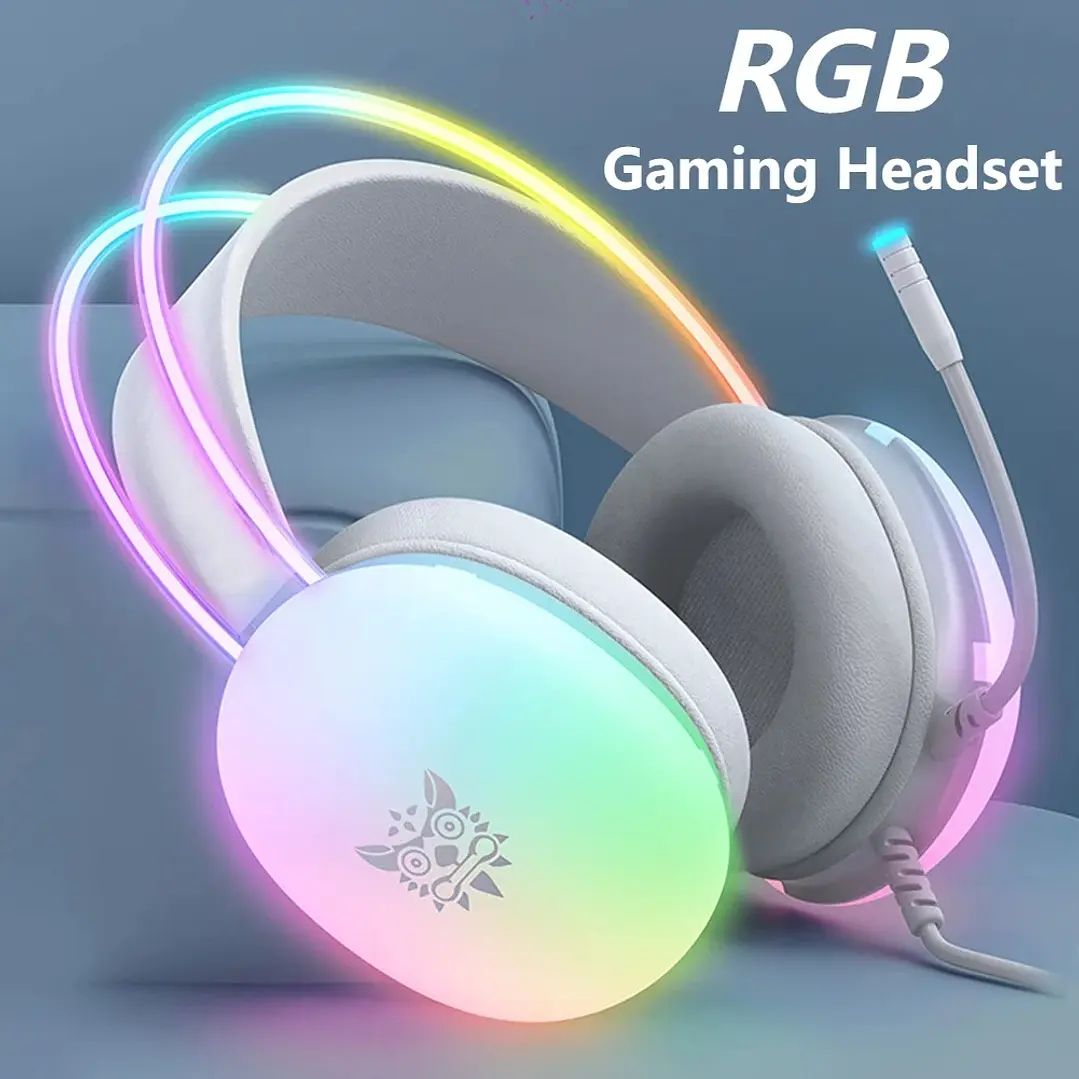 Audífonos Gamer X25 Onikuma con sonido 7.1 e iluminación RGB.